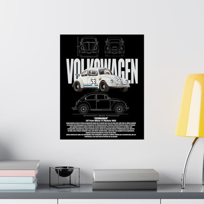 Classic Volkswagen Matte Vertical Poster - Retro Car Wall Art - CreativeRino