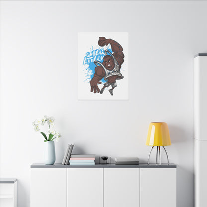 Shaq Attack Canvas Art - Stretched Wall Decor for Basketball Fans - CreativeRino