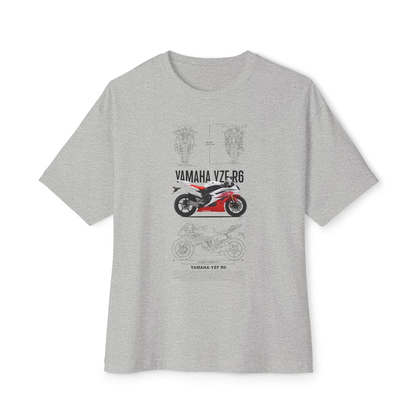 Yamaha VZ-R6 Unisex Oversized Boxy Tee - Motorcycle Graphic T-shirt - CreativeRino
