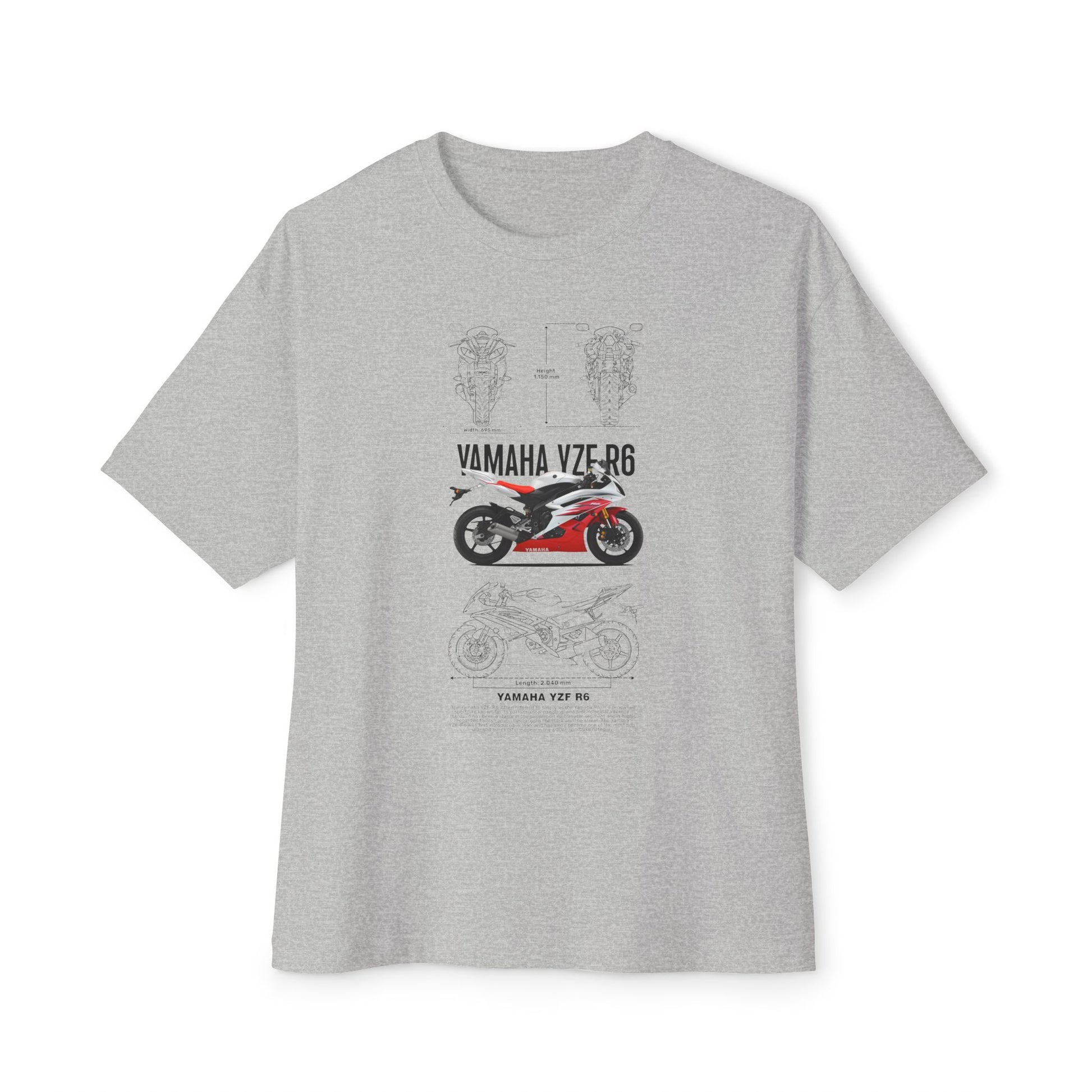 Yamaha VZ-R6 Unisex Oversized Boxy Tee - Motorcycle Graphic T-shirt - CreativeRino
