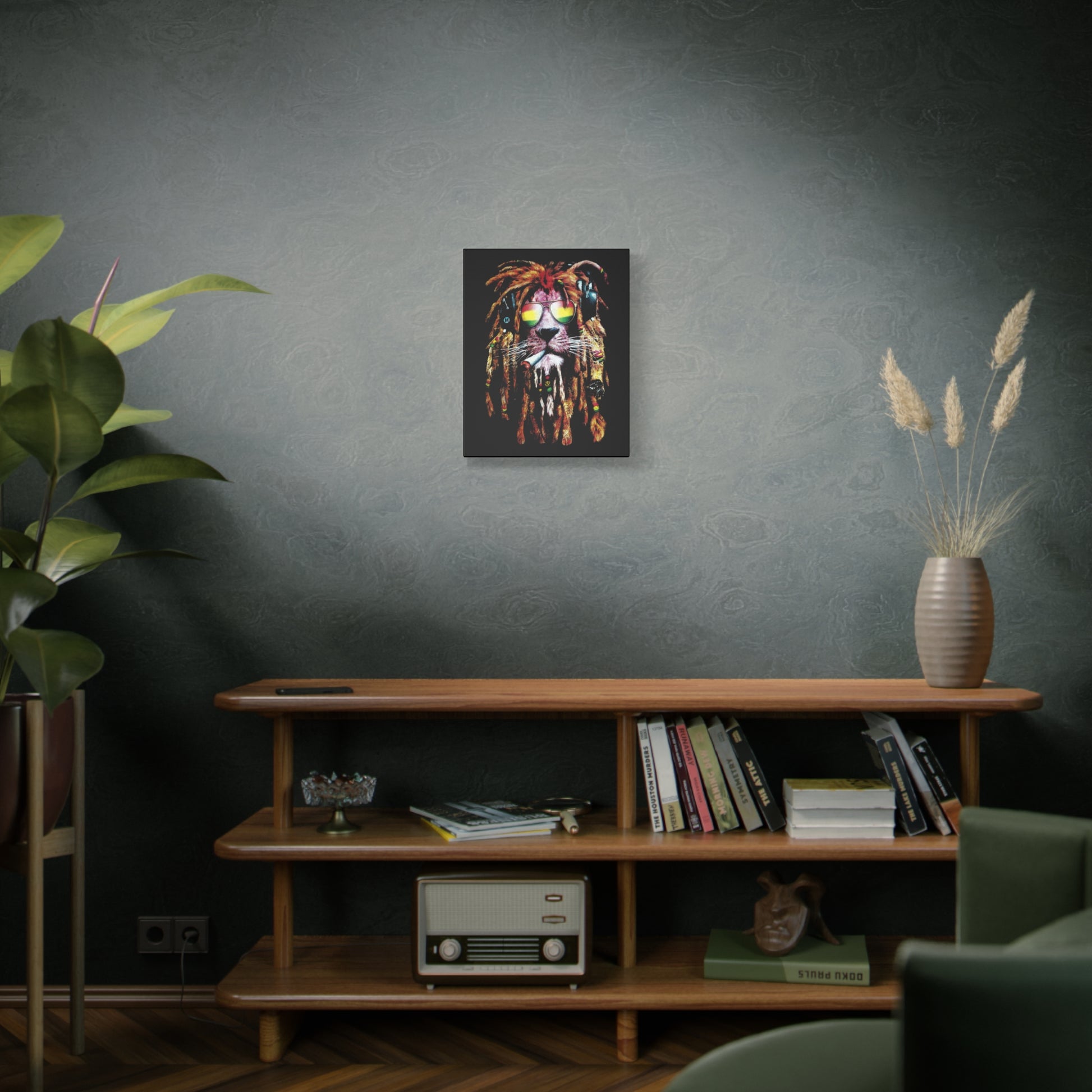 Iron Lion Zion Pop Art Canvas Wall Art - 1.25" Stretched Framed Print - CreativeRino