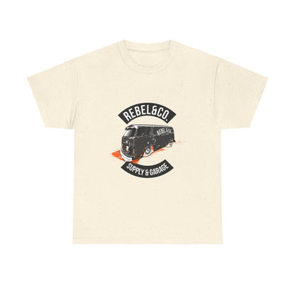 Rebel & Co. Supply Van Unisex Heavy Cotton Tee - Vintage Garage Style T-shirt - CreativeRino