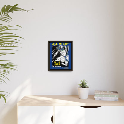 All Might Plus Ultra Canvas Wall Art - Framed Manga Poster for Anime Fans - CreativeRino