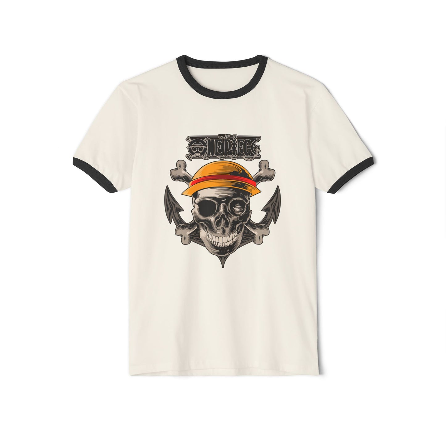 One Piece Unisex Cotton Ringer T-shirt - Anime Graphic Tee - CreativeRino
