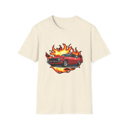 Retro Car Flames Unisex T-Shirt - CreativeRino