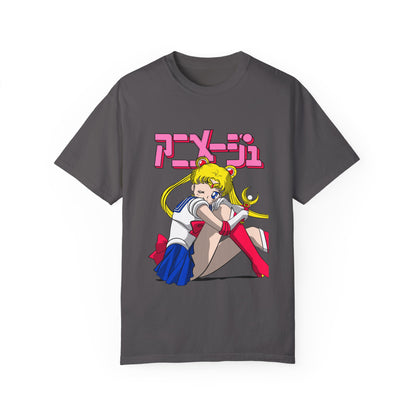 Sailor Moon Unisex Garment-Dyed T-shirt - Retro Anime Tee - CreativeRino