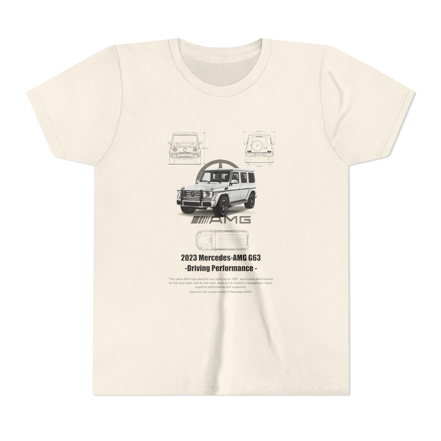Mercedes-AMG G63 Youth Short Sleeve Tee - Driving Performance Graphic Car T-shirt - CreativeRino