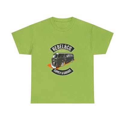 Rebel & Co. Supply Van Unisex Heavy Cotton Tee - Vintage Garage Style T-shirt - CreativeRino