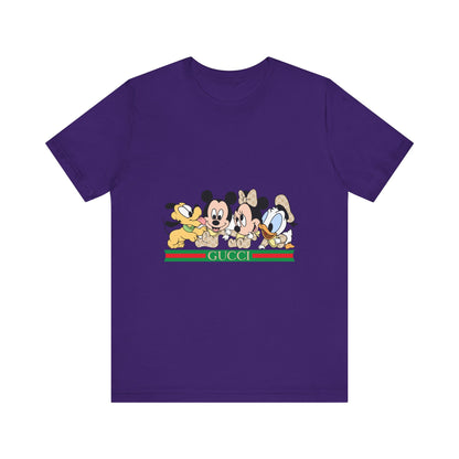 Gucci Mickey Mouse Graphic Tee - Unisex Jersey Short Sleeve T-shirt - CreativeRino