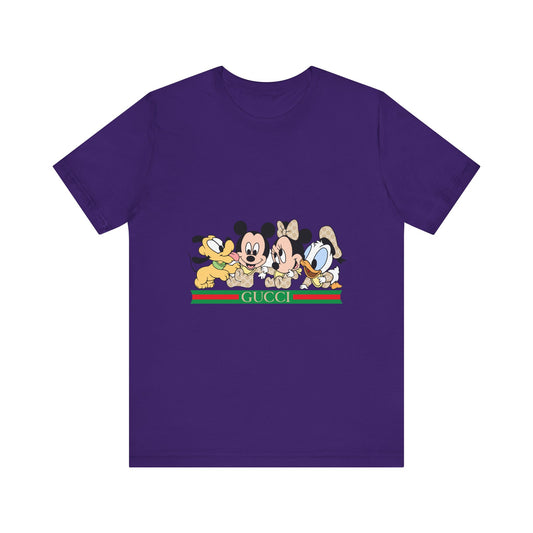 Gucci Mickey Mouse Graphic Tee - Unisex Jersey Short Sleeve T-shirt - CreativeRino