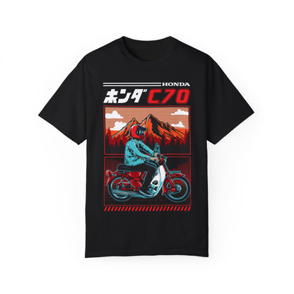Vintage Honda Motorcycle T-Shirt - Unisex Garment-Dyed Tee for Riders - CreativeRino