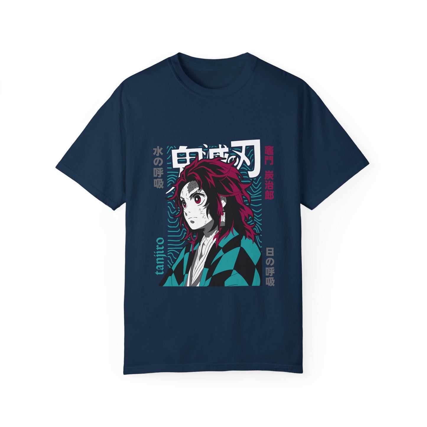 Demon Slayer Unisex Garment-Dyed T-Shirt - Tanjiro Design - CreativeRino