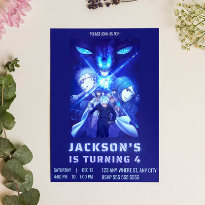 Blue Exorcist Birthday Invitation Template - CreativeRino