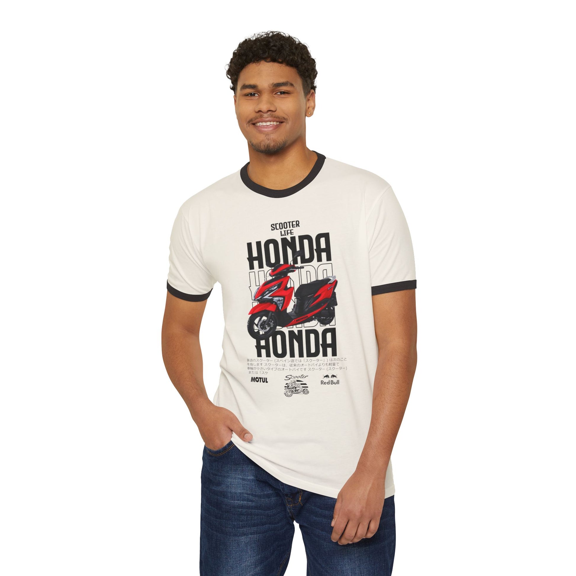Honda Scooter Life Unisex Cotton Ringer T-Shirt - CreativeRino