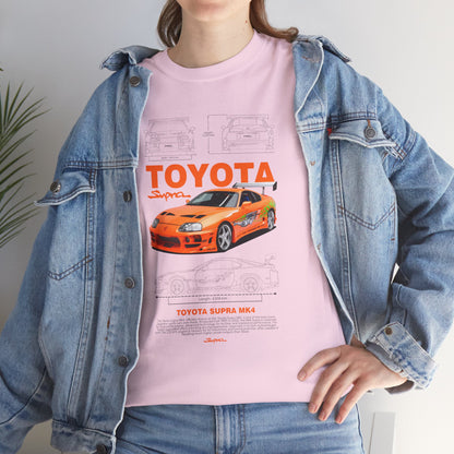 Toyota Supra MK4 Unisex Heavy Cotton Tee - Car Enthusiast Shirt - CreativeRino