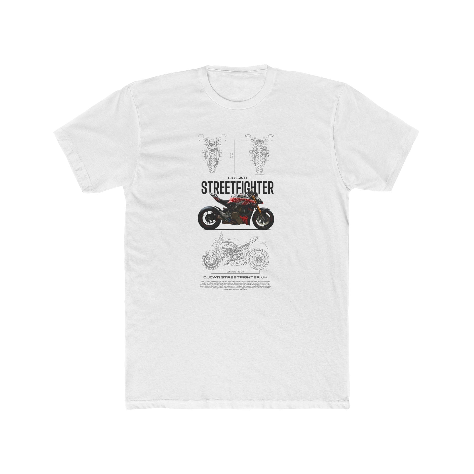 Ducati Streetfighter Unisex Cotton Crew Tee - Perfect T-shirt Gift for Motorcycle Lovers - CreativeRino