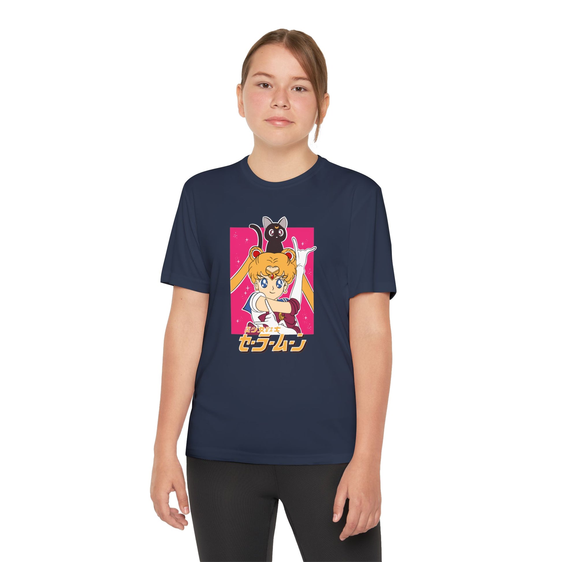 Sailor Moon Youth Competitor Tee with Retro Anime T-shirt Design - CreativeRino