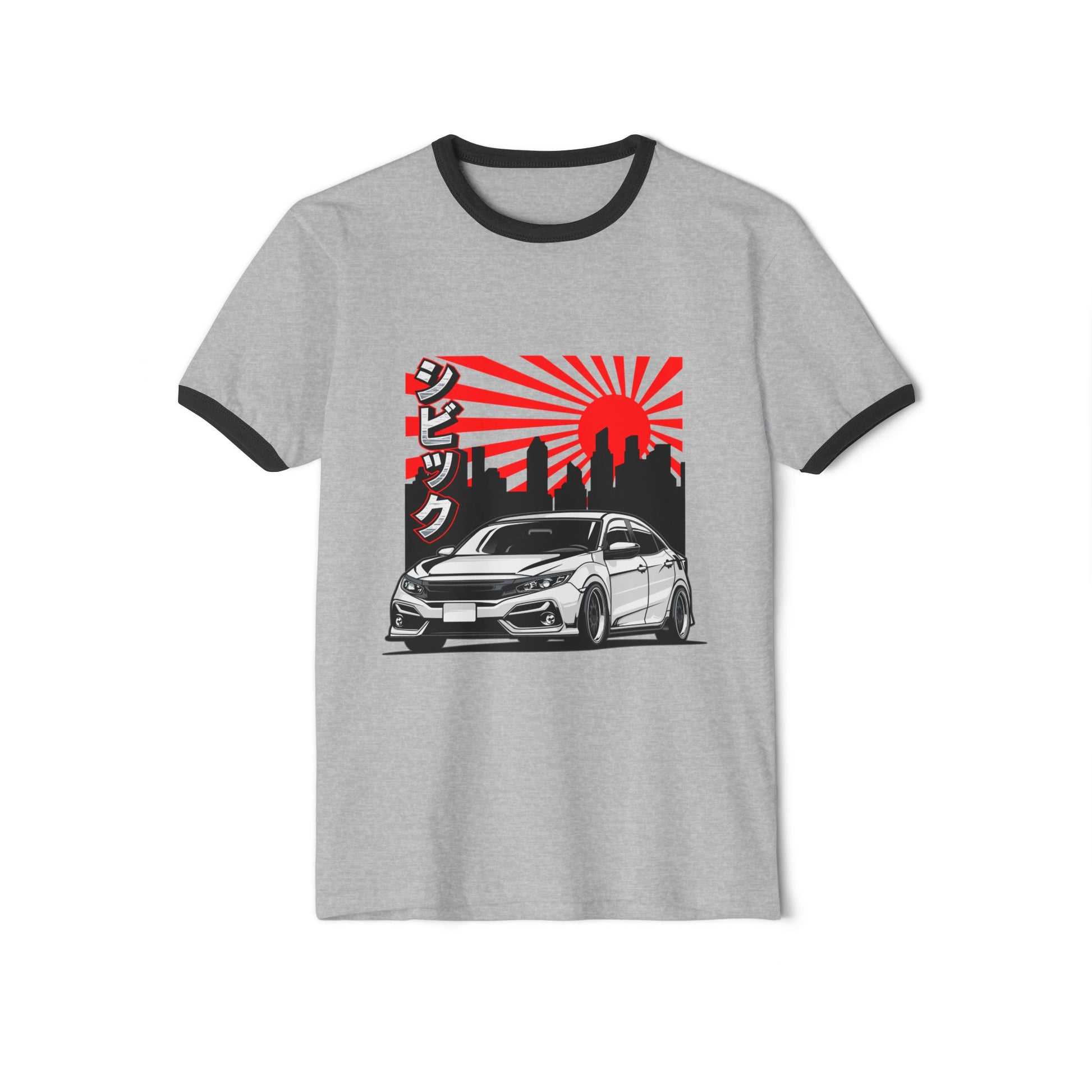 Retro Car Graphic Unisex Cotton Ringer T-Shirt - Perfect for Auto Enthusiasts - CreativeRino