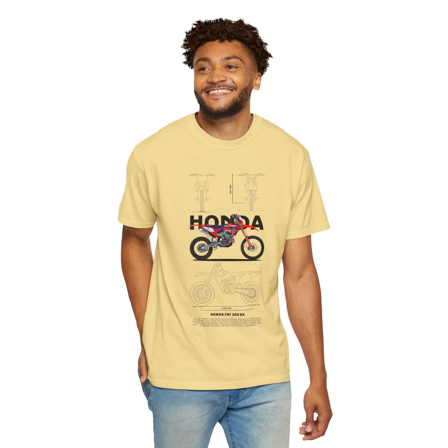Honda CRF 300 RX Motorcycle Unisex T-Shirt | Garment-Dyed Vintage Tee - CreativeRino
