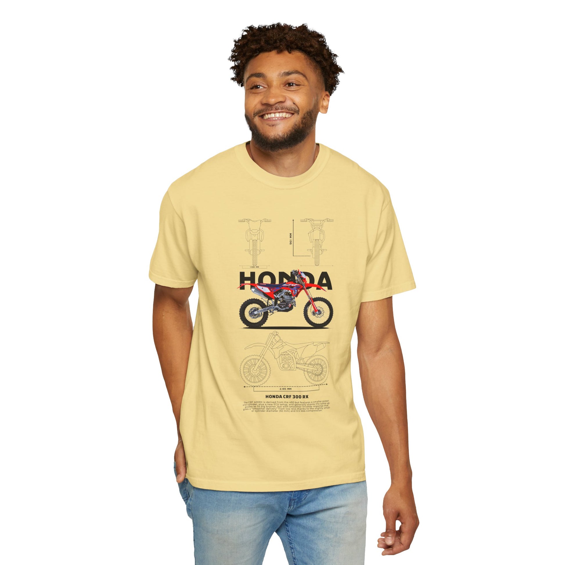 Honda CRF 300 RX Motorcycle Unisex T-Shirt | Garment-Dyed Vintage Tee - CreativeRino