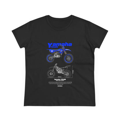 Yamaha YZ125 Motorcycle Women's Cotton Tee - Casual Biker T-shirt - CreativeRino