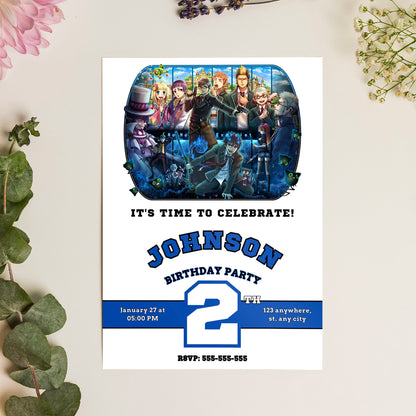 Blue Exorcist Birthday Invitation Template - CreativeRino