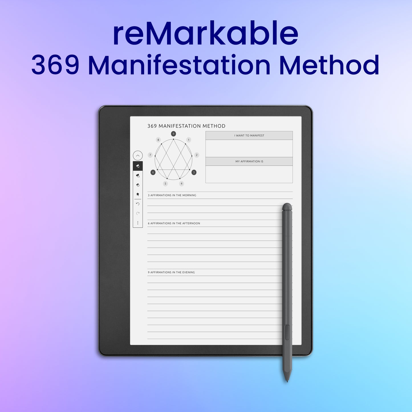 reMarkable 2 Manifestation Method Planner Template