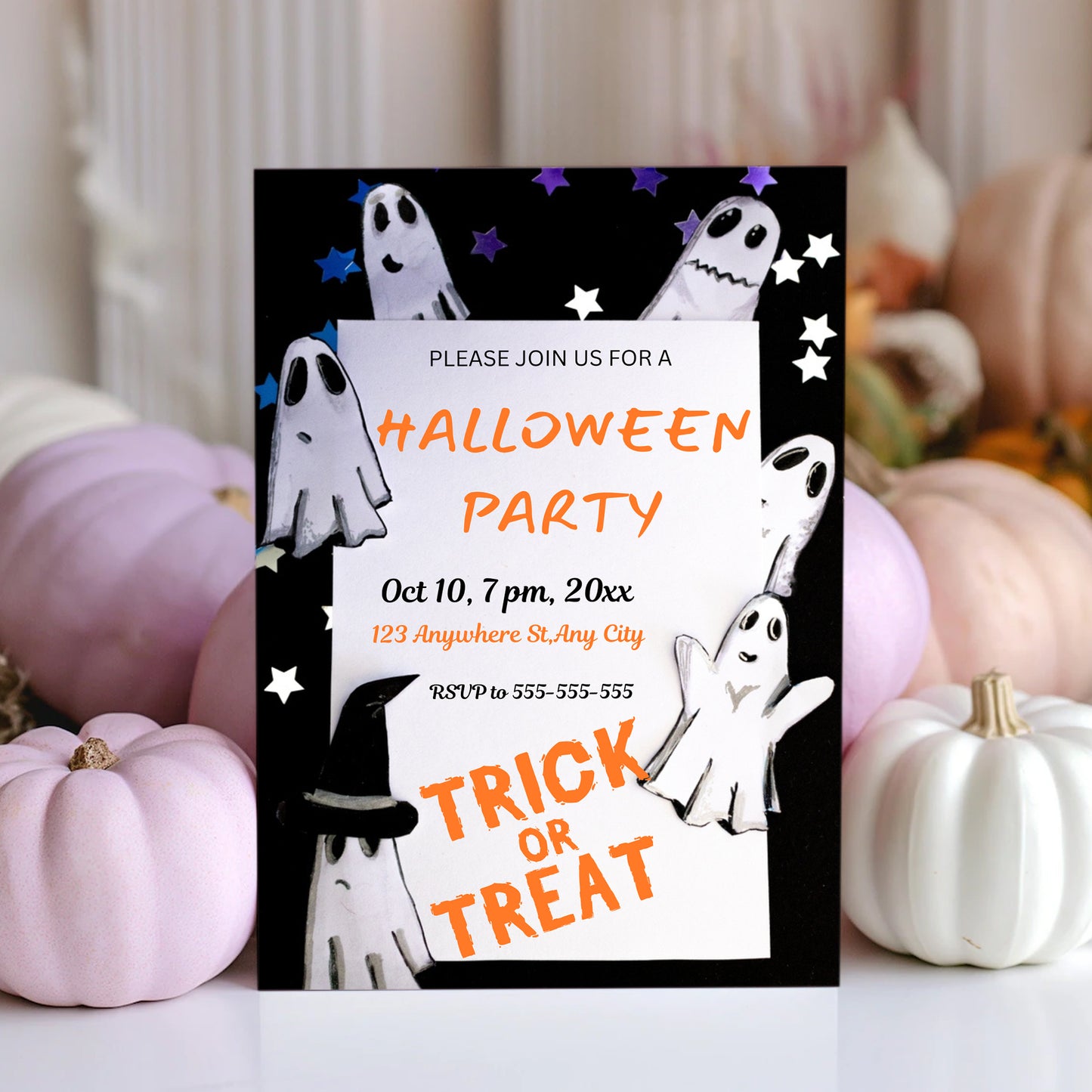 Trick or Treat Halloween Invitation Template