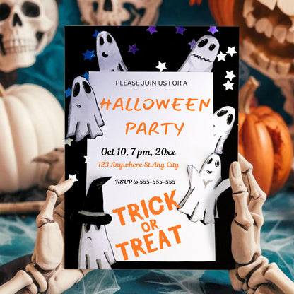 Trick or Treat Halloween Invitation Template - CreativeRino