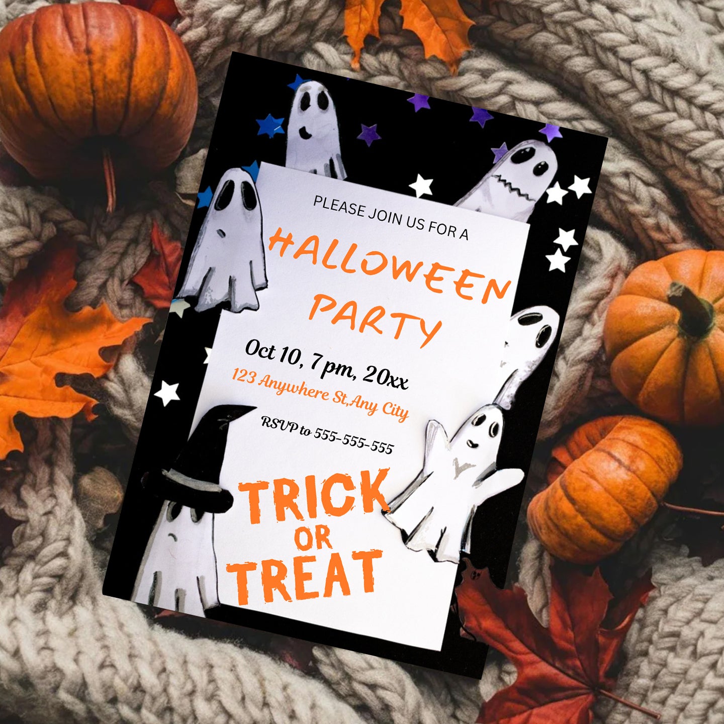 Trick or Treat Halloween Invitation Template