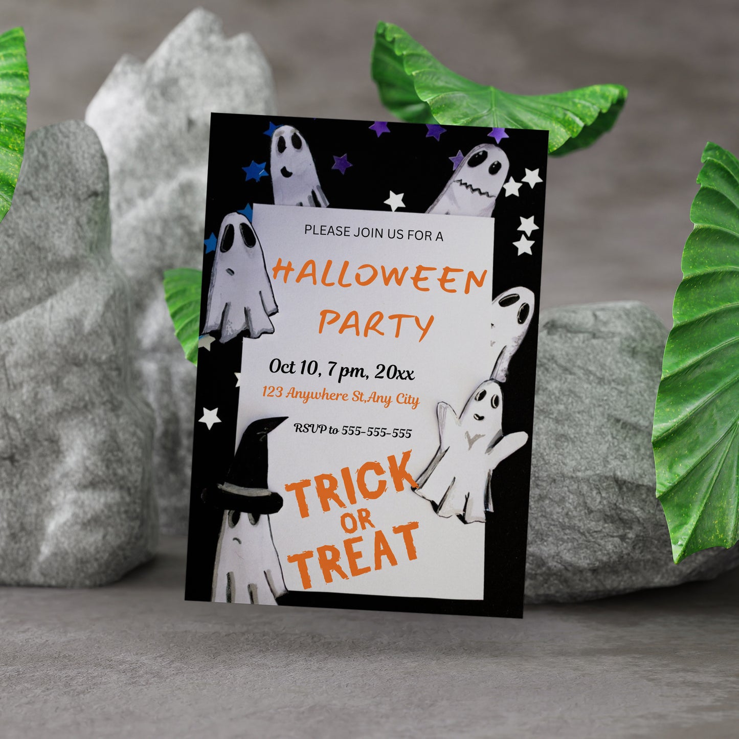 Trick or Treat Halloween Invitation Template