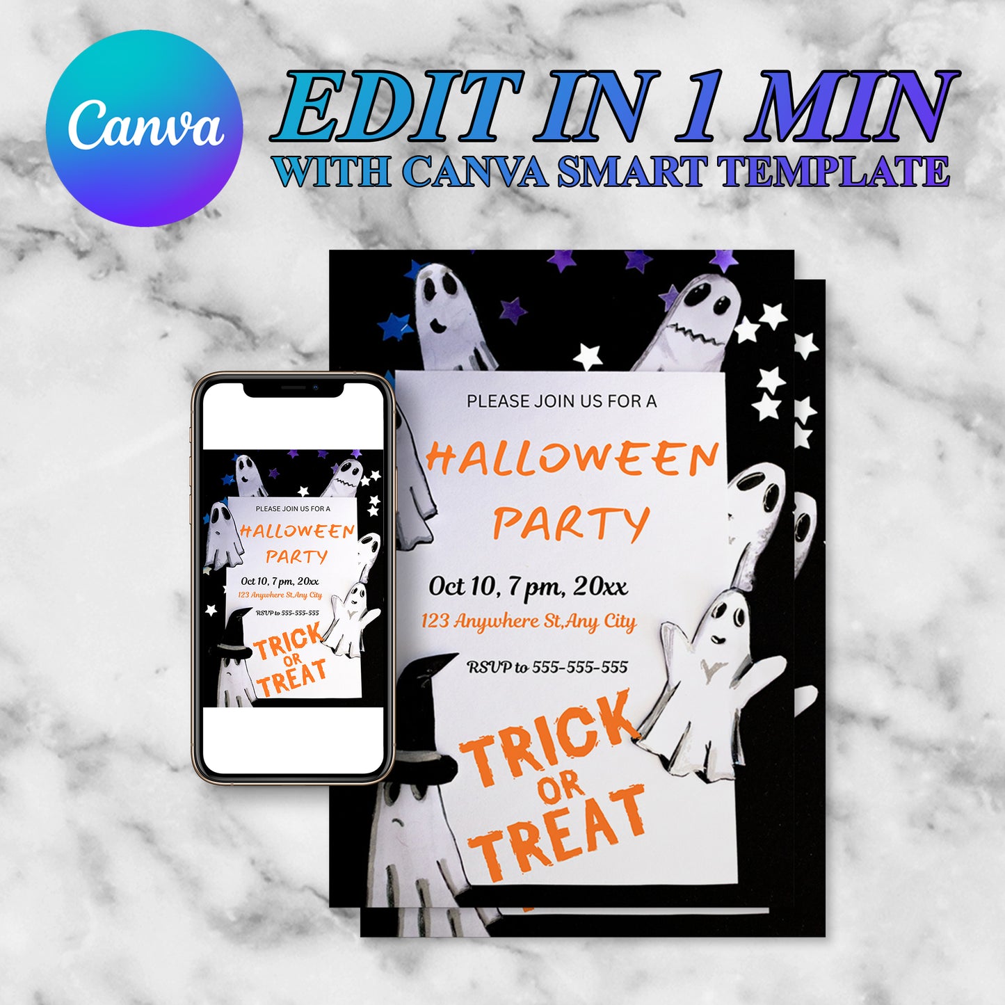 Trick or Treat Halloween Invitation Template