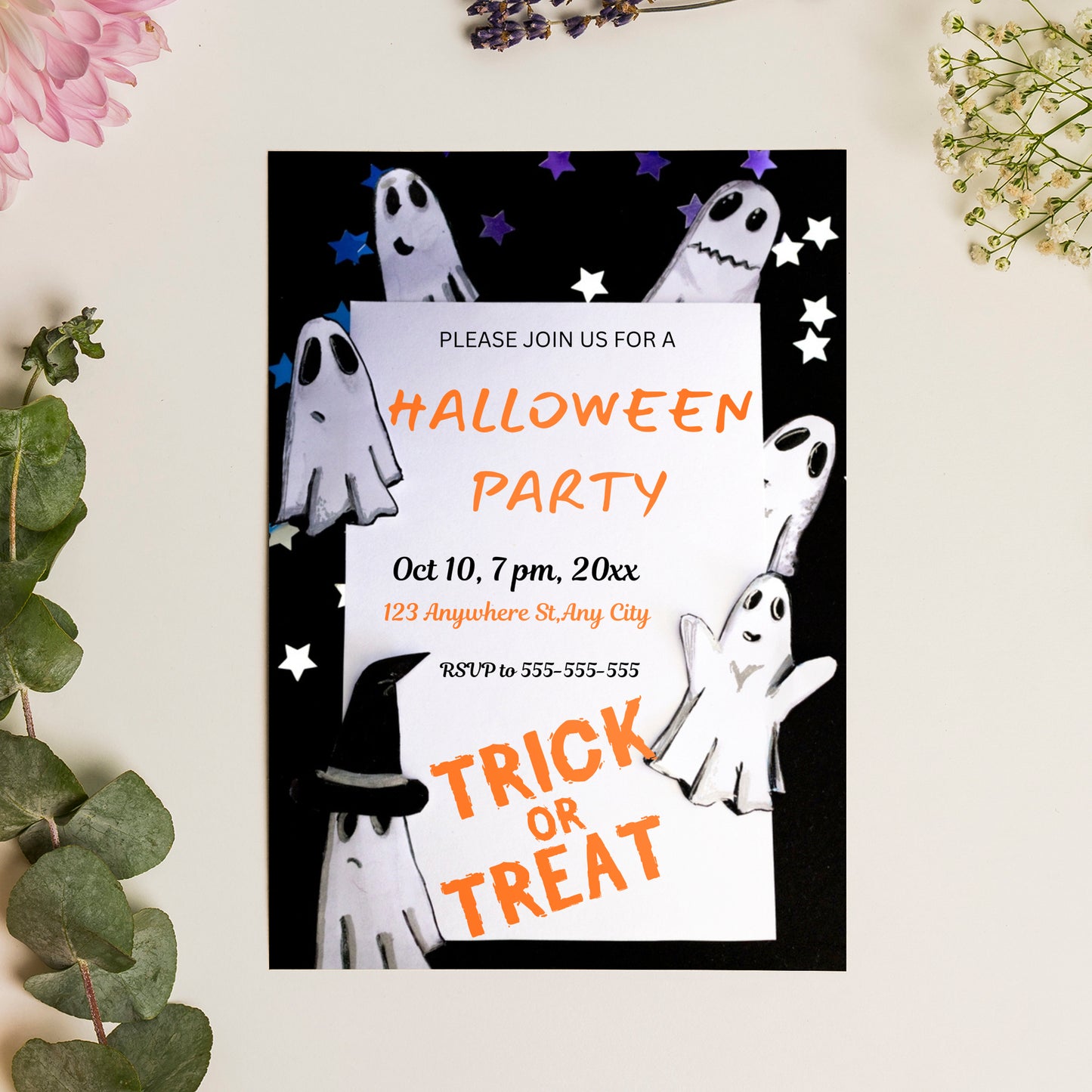 Trick or Treat Halloween Invitation Template