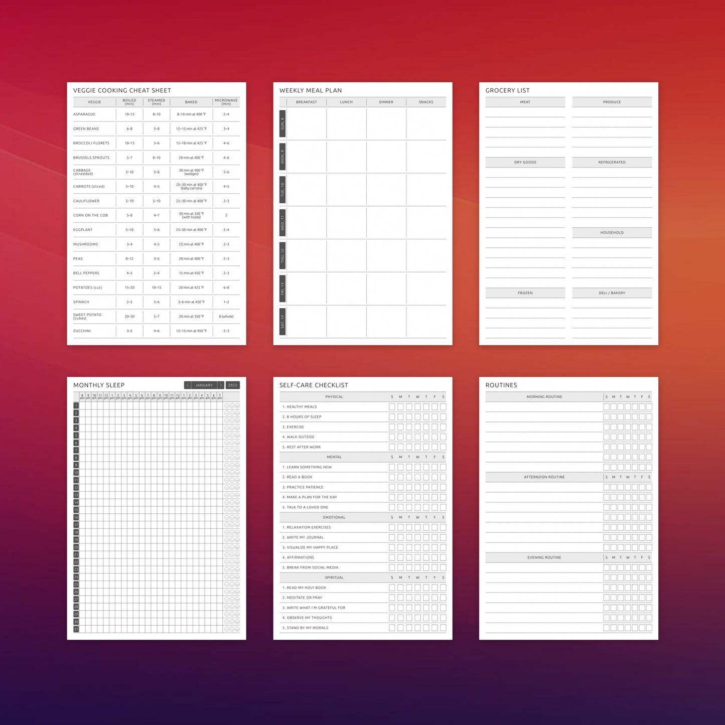 Supernote Health & Fitness Planner Template