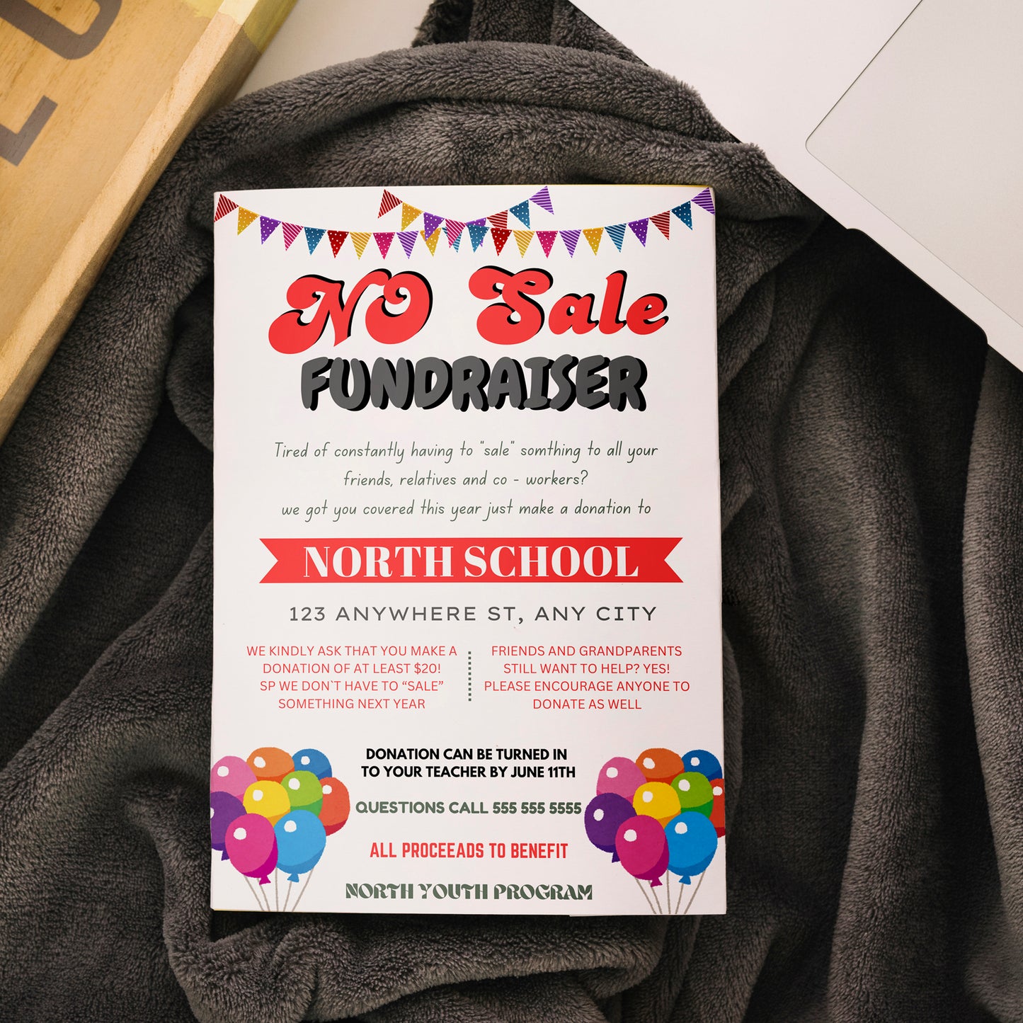 No Sale Fundraiser Flyer Template | No Sale Donation Flyer