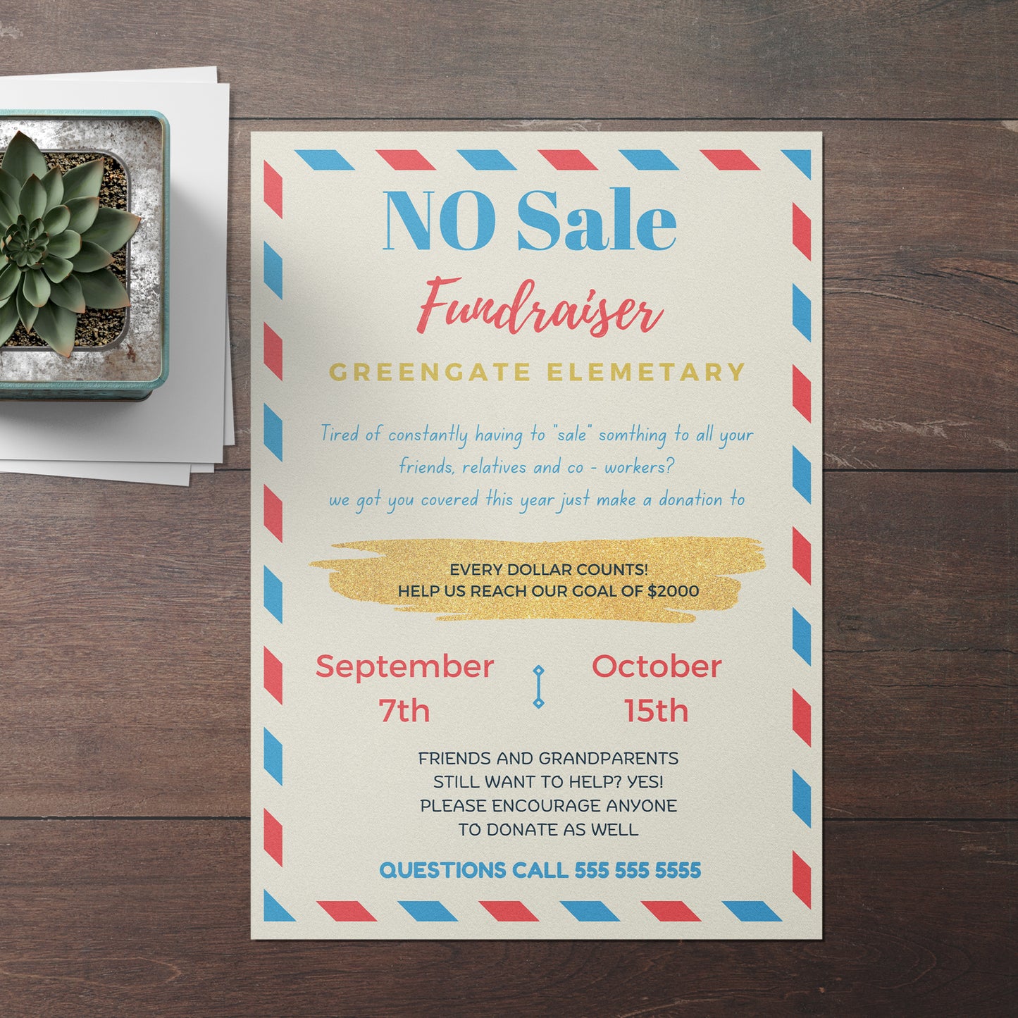 No Sale Fundraiser Flyer Template | No Sale Donation Flyer Invite