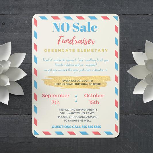 No Sale Fundraiser Flyer Template | No Sale Donation Flyer Invite