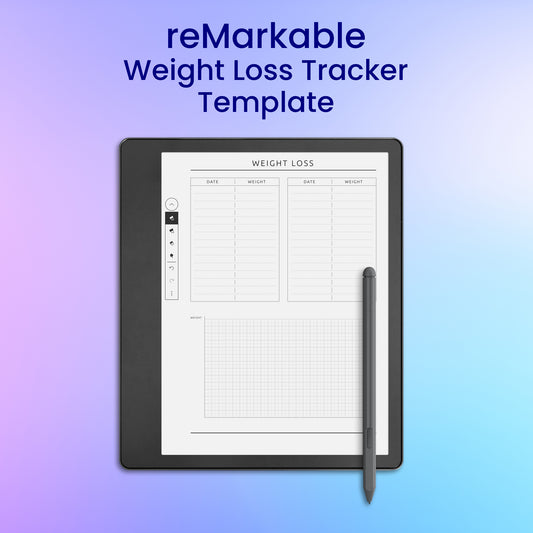 reMarkable 2 Weight Loss Tracker Template Planner Template