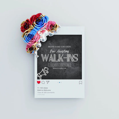 Walk Ins Welcome Flyer Template | Social Media Template CreativeRino