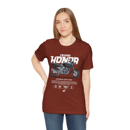 Honda CBX 250 Motorcycle Unisex Tee - Retro Style Short Sleeve T-shirt - CreativeRino