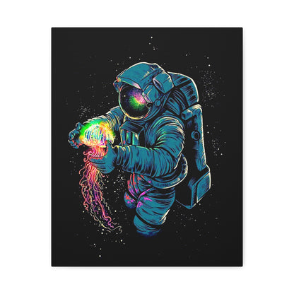 Cosmic Astronaut Canvas Art - Colorful Space Decor - CreativeRino