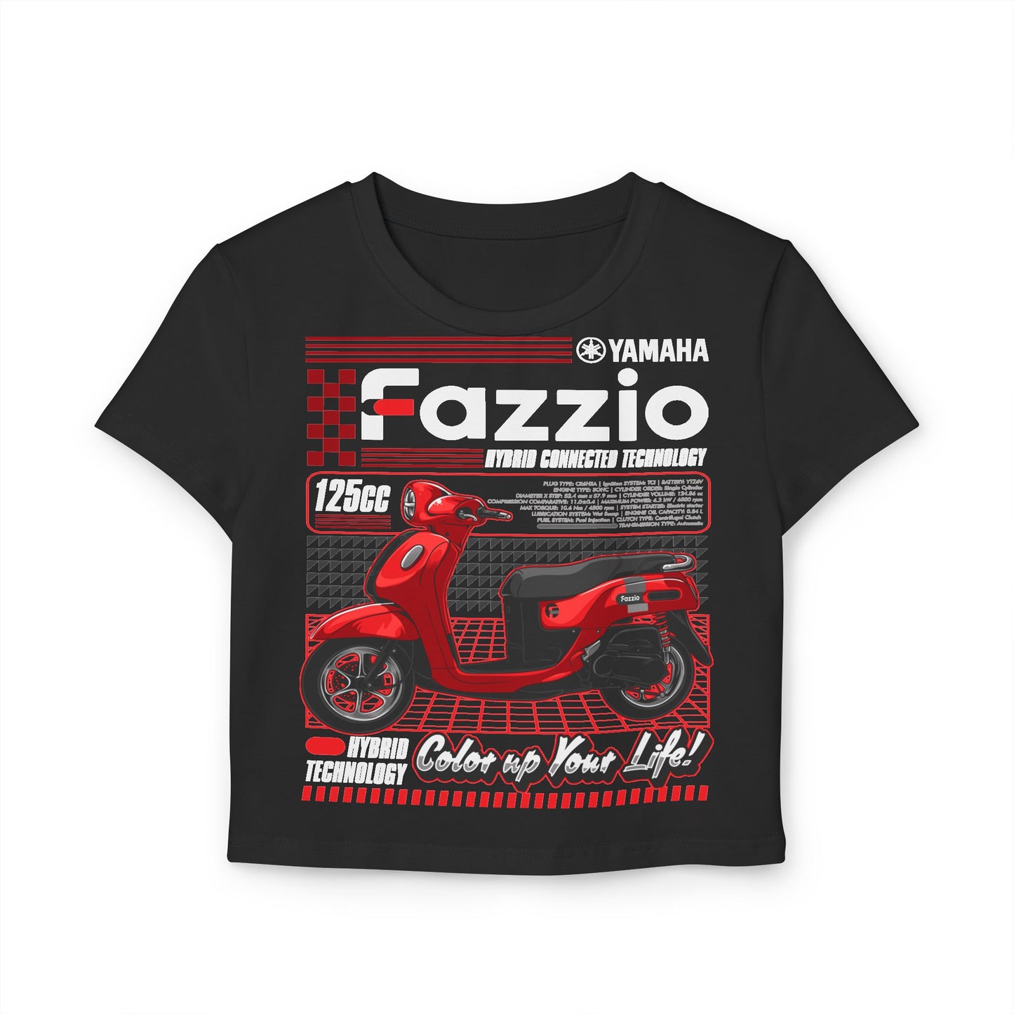 Yamaha Fazzio Baby Tee - Stylish Graphic Top for Scooter Enthusiasts - CreativeRino