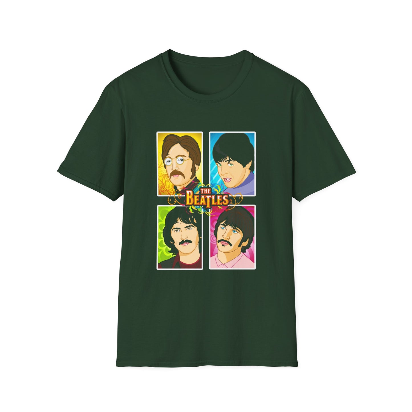 Retro Beatles Unisex Softstyle T-Shirt - Music Nostalgia Tee - CreativeRino