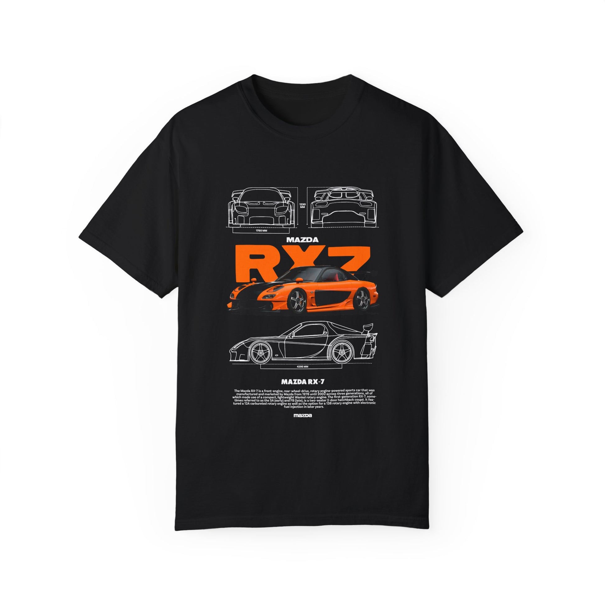 Mazda RX-7 Unisex Garment-Dyed T-Shirt | Car Enthusiast Apparel - CreativeRino