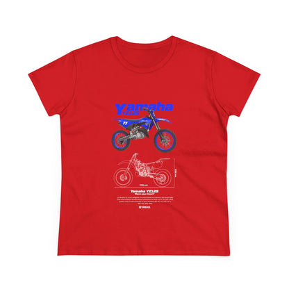 Yamaha YZ125 Motorcycle Women's Cotton Tee - Casual Biker T-shirt - CreativeRino