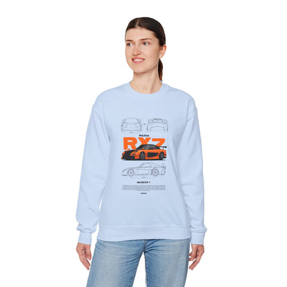 Mazda RX-7 Unisex Heavy Blend™ Crewneck Sweatshirt - Car Enthusiast Apparel - CreativeRino