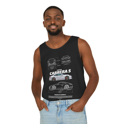 Porsche 911 Carrera S Graphic Tank Top for Car Enthusiasts - CreativeRino
