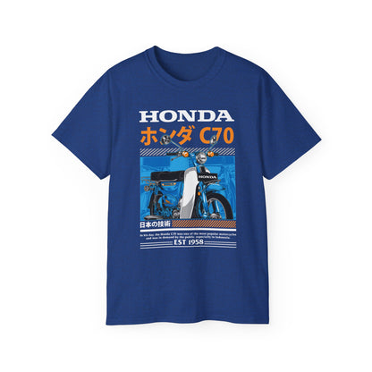 Honda C70 Retro Unisex Ultra Cotton Tee - Vintage Motorcycle Graphic T-shirt - CreativeRino