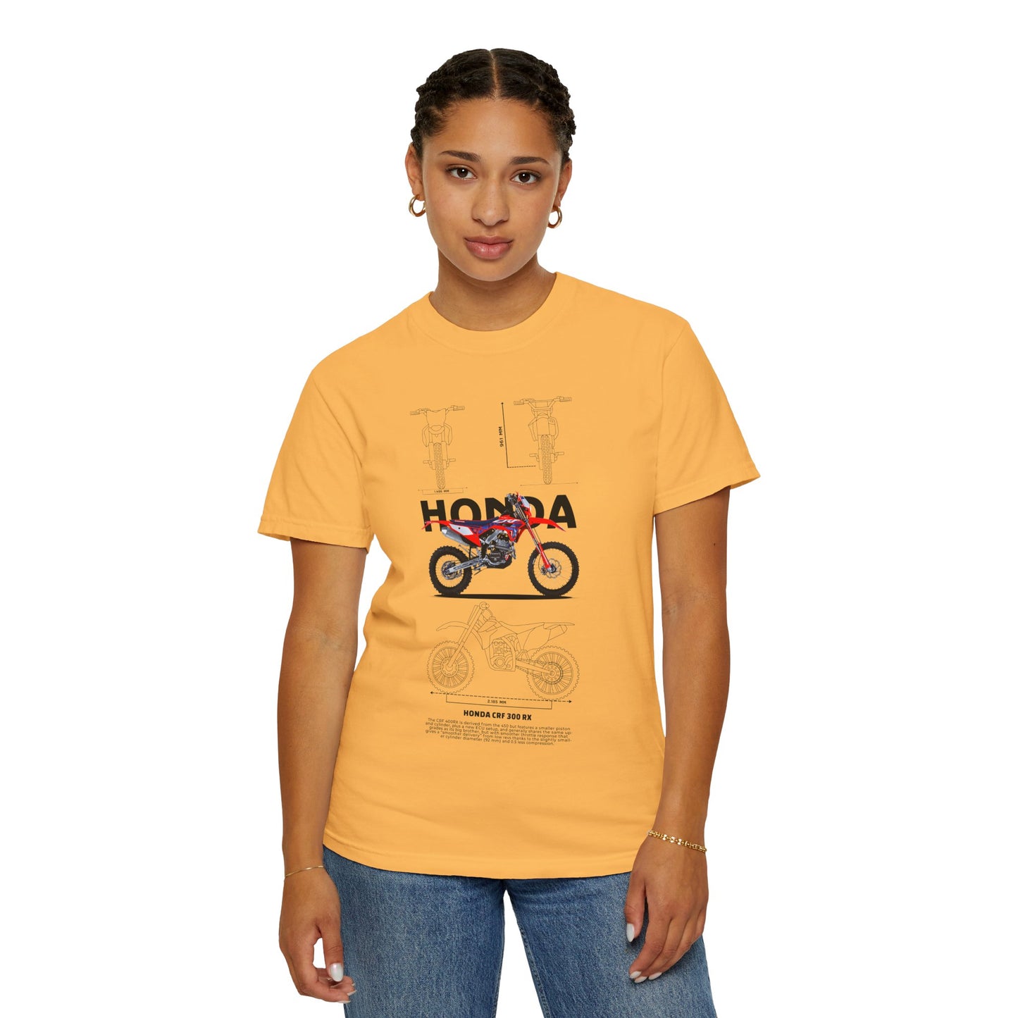 Honda CRF 300 RX Motorcycle Unisex T-Shirt | Garment-Dyed Vintage Tee - CreativeRino
