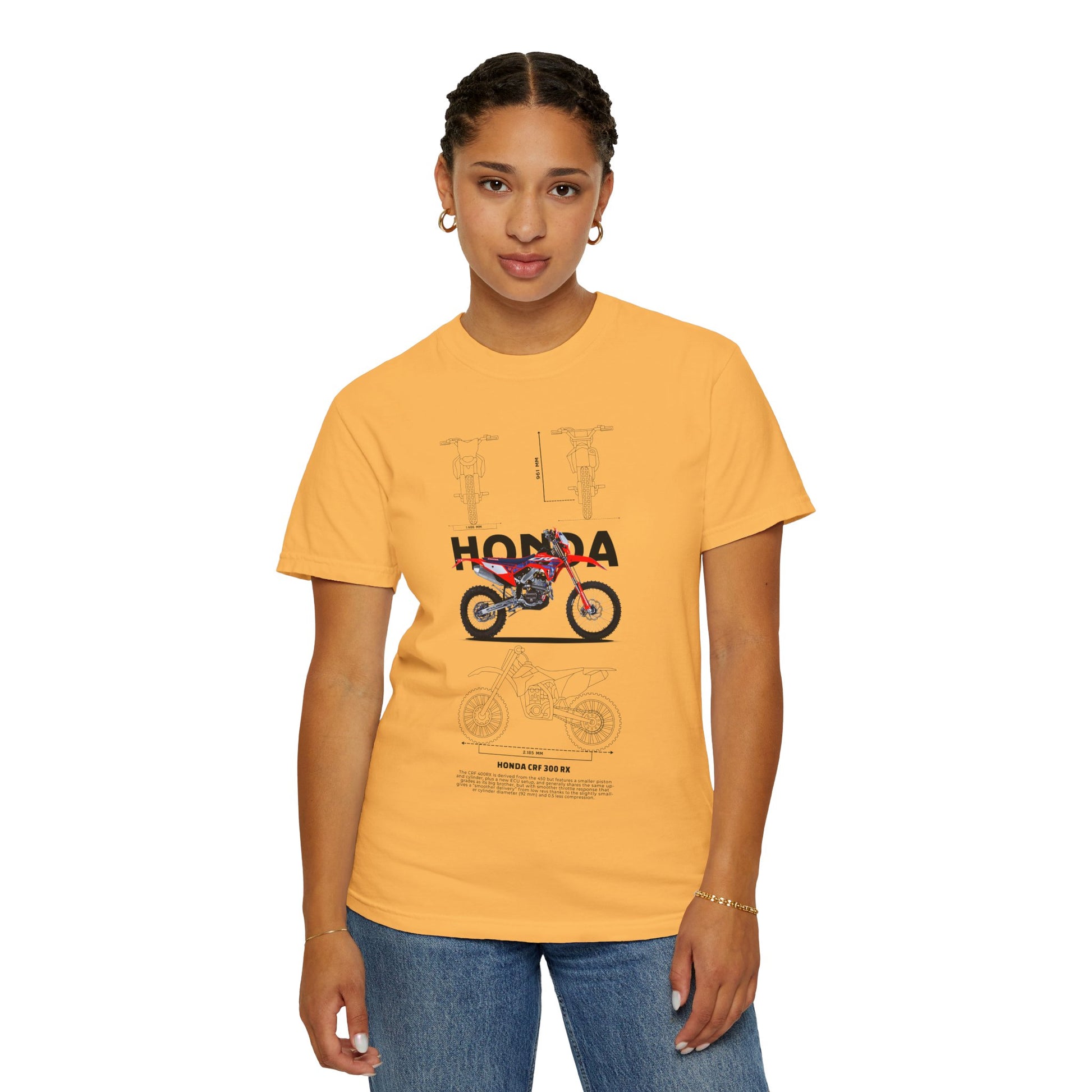 Honda CRF 300 RX Motorcycle Unisex T-Shirt | Garment-Dyed Vintage Tee - CreativeRino
